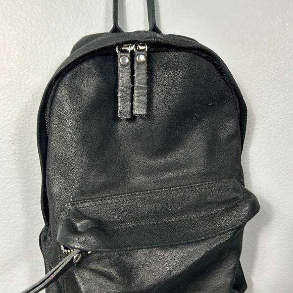Brandy Melville Black Leather Small Backpack- gently used - Picture 2 of 11